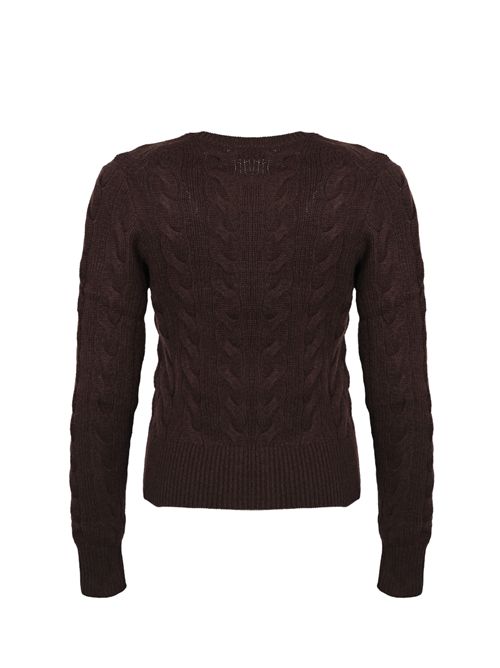 Cardigan a trecce in lana e cashmere Brown POLO RALPH LAUREN | 211972104007